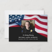 Patriottisch monument Amerikaanse vlag politie beg Bedankkaart (Voorkant)