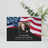 Patriottisch monument Amerikaanse vlag politie beg Bedankkaart (Staand voorkant)