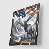 Patriottisch Moose berglandschap Vierkante Klok (Hoek)