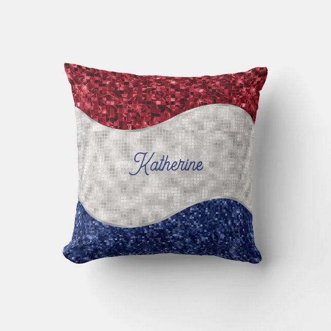 Patriottisch Mozaïekgolven Kussen (Voorkant)