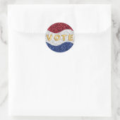 Patriottisch Mozaïekgolven Stemmen Ronde Sticker (Tas)