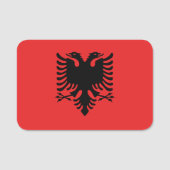 Patriottisch naamplaatje met vlag van Albanië (Voorkant)