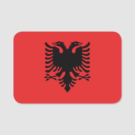 Patriottisch naamplaatje met vlag van Albanië (Voorkant)