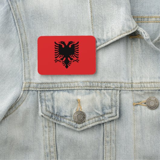 Patriottisch naamplaatje met vlag van Albanië (In situ)