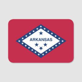 Patriottisch naamplaatje met vlag van Arkansas, Ve
