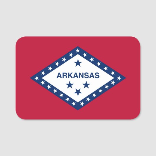 Patriottisch naamplaatje met vlag van Arkansas, Ve (Voorkant)