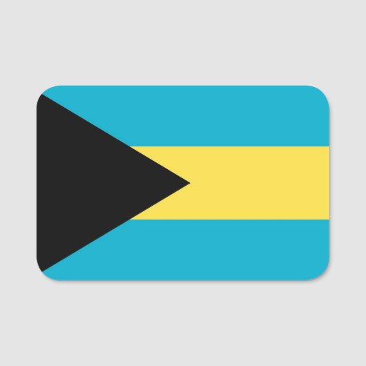 Patriottisch naamplaatje met vlag van Bahama's (Voorkant)