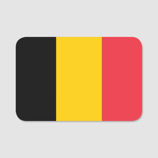 Patriottisch naamplaatje met vlag van België (Voorkant)