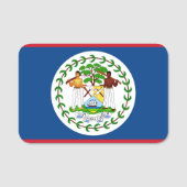 Patriottisch naamplaatje met vlag van Belize (Voorkant)