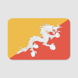 Patriottisch naamplaatje met vlag van Bhutan