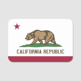 Patriottisch naamplaatje met vlag van Californië, 