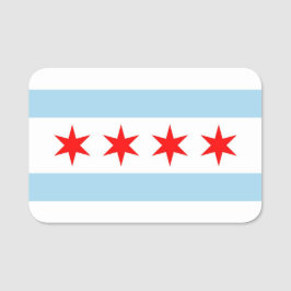 Patriottisch naamplaatje met vlag van Chicago City