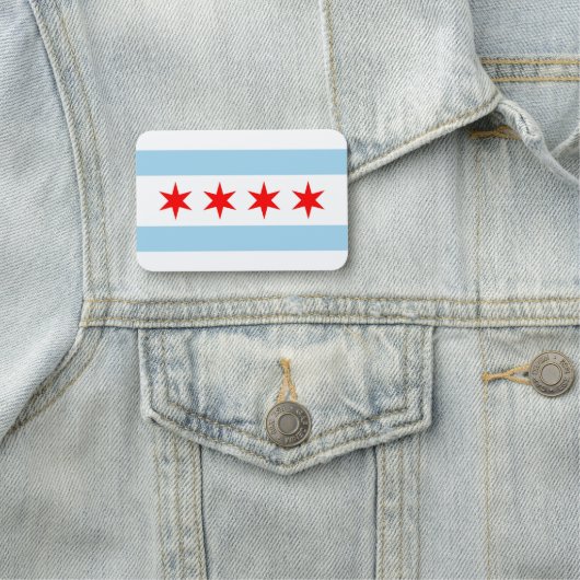 Patriottisch naamplaatje met vlag van Chicago City (In situ)