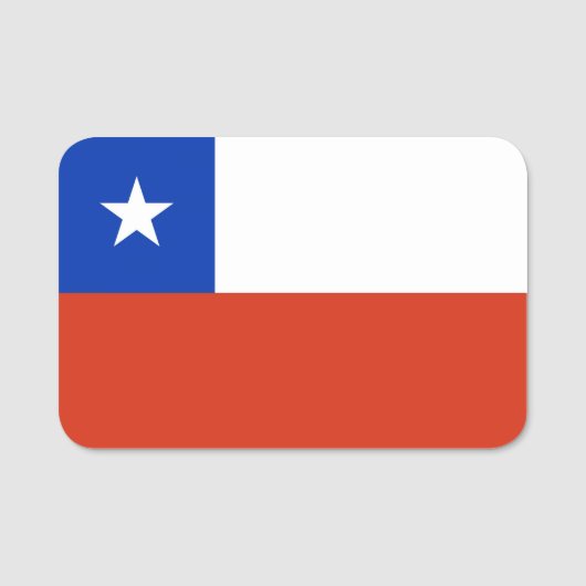 Patriottisch naamplaatje met vlag van Chili (Voorkant)