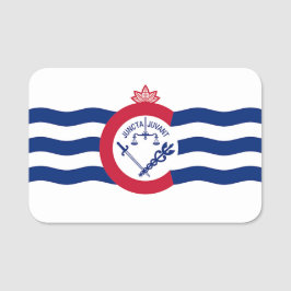 Patriottisch naamplaatje met vlag van Cincinnati