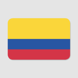 Patriottisch naamplaatje met vlag van Colombia