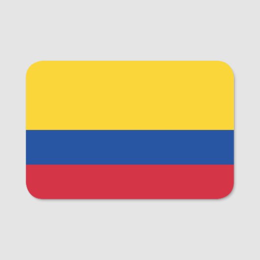 Patriottisch naamplaatje met vlag van Colombia (Voorkant)
