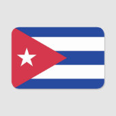 Patriottisch naamplaatje met vlag van Cuba (Voorkant)
