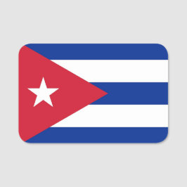 Patriottisch naamplaatje met vlag van Cuba