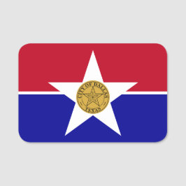 Patriottisch naamplaatje met vlag van Dallas
