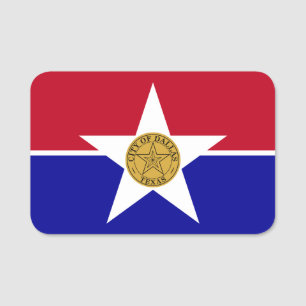 Patriottisch naamplaatje met vlag van Dallas