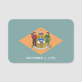Patriottisch naamplaatje met vlag van Delaware, Ve (Voorkant)