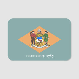 Patriottisch naamplaatje met vlag van Delaware, Ve