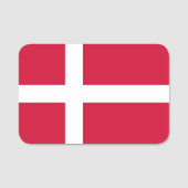 Patriottisch naamplaatje met vlag van Denemarken (Voorkant)