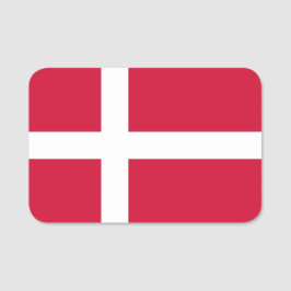 Patriottisch naamplaatje met vlag van Denemarken