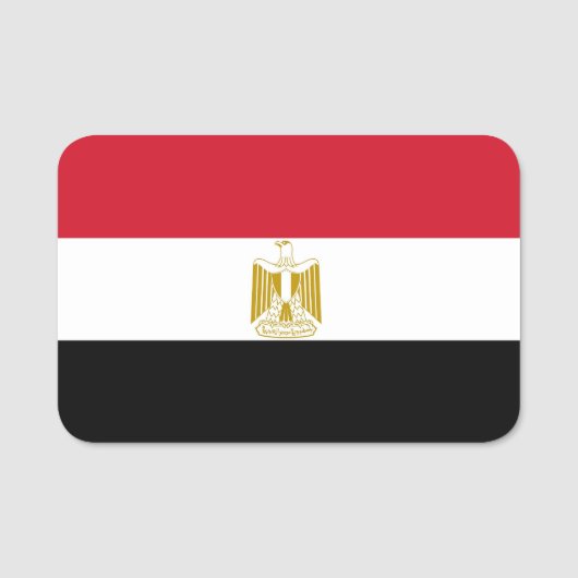 Patriottisch naamplaatje met vlag van Egypte (Voorkant)