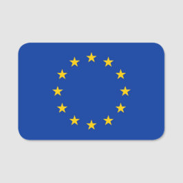 Patriottisch naamplaatje met vlag van Europese Uni