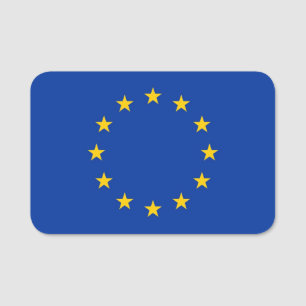 Patriottisch naamplaatje met vlag van Europese Uni