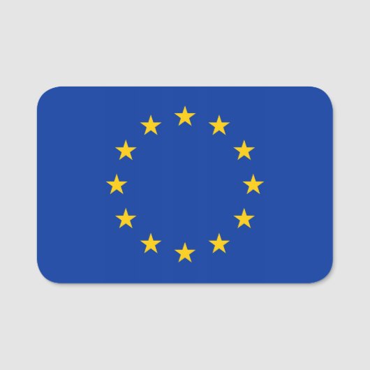 Patriottisch naamplaatje met vlag van Europese Uni (Voorkant)