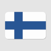 Patriottisch naamplaatje met vlag van Finland (Voorkant)