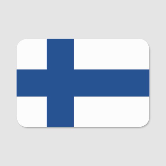 Patriottisch naamplaatje met vlag van Finland (Voorkant)
