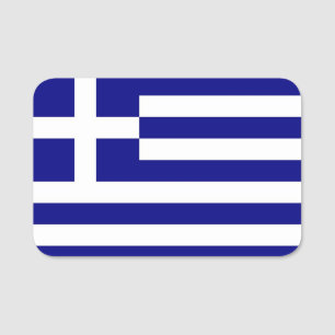 Patriottisch naamplaatje met vlag van Griekenland