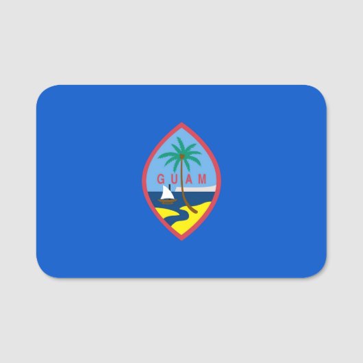 Patriottisch naamplaatje met vlag van Guam, USA (Voorkant)