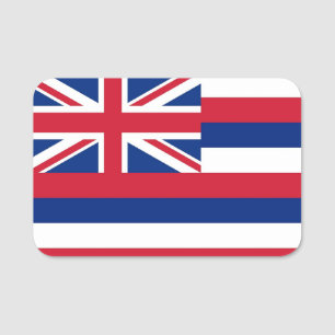 Patriottisch naamplaatje met vlag van Hawaï, Veren