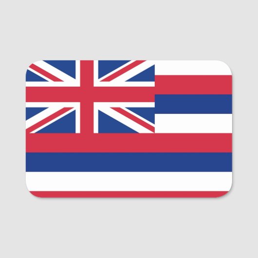 Patriottisch naamplaatje met vlag van Hawaï, Veren (Voorkant)