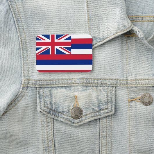 Patriottisch naamplaatje met vlag van Hawaï, Veren (In situ)
