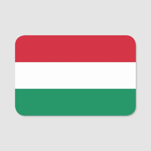 Patriottisch naamplaatje met vlag van Hongarije (Voorkant)