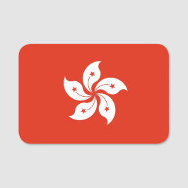 Patriottisch naamplaatje met vlag van Hongkong