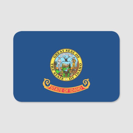 Patriottisch naamplaatje met vlag van Idaho, Veren (Voorkant)