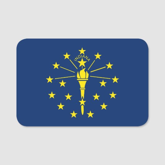 Patriottisch naamplaatje met vlag van Indiana, Ver (Voorkant)