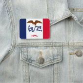 Patriottisch naamplaatje met vlag van Iowa, USA (In situ)