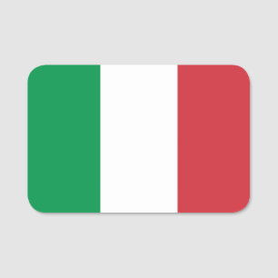 Patriottisch naamplaatje met vlag van Italië