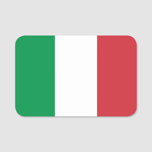 Patriottisch naamplaatje met vlag van Italië (Voorkant)