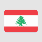 Patriottisch naamplaatje met vlag van Libanon (Voorkant)