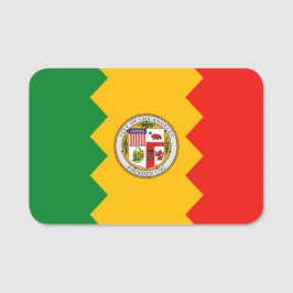 Patriottisch naamplaatje met vlag van Los Angeles 