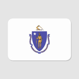 Patriottisch naamplaatje met vlag van Massachusett
